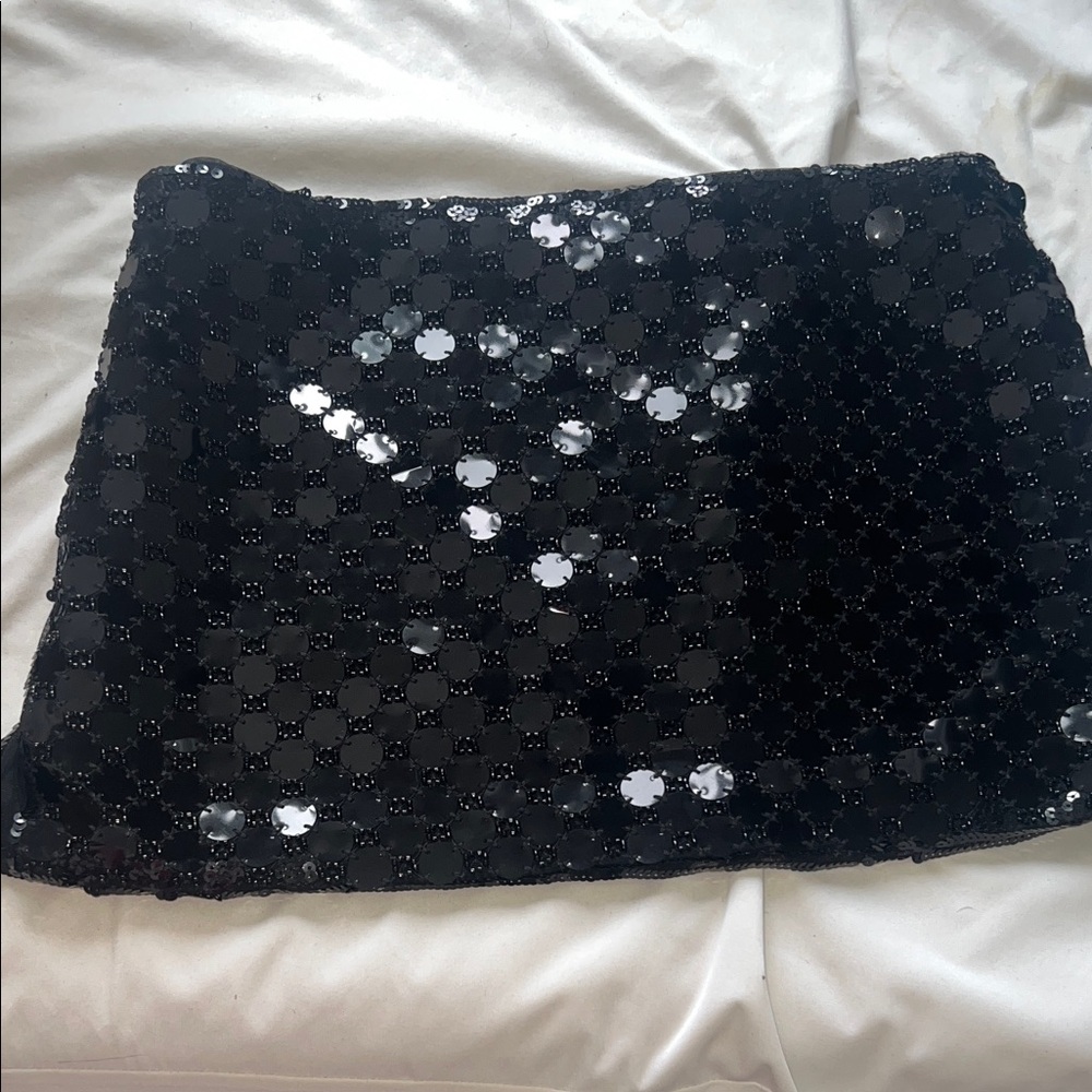H&M Black Sequin Mini Skirt - Shimmering Party Style